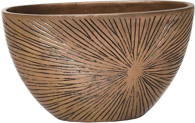 Vivanno Pflanzschale Chantant Solisgold in Gold, ovale Pflanzschale aus Fiberglas, B/T/H: 37 x 18 x 21 cm - Bild 1