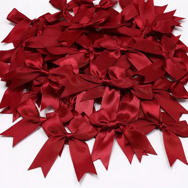 20 Stück rote Schleifenbänder aus Textil für Geschenkverpackungen, Geburtstage und Hochzeiten - Bild 1