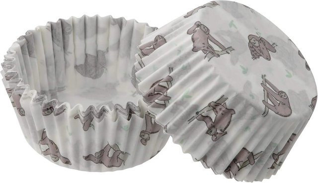 Zenker Muffinförmchen Happy Baking Faultier, 50 Stück, Papier, Weiß, Rund - Bild 1