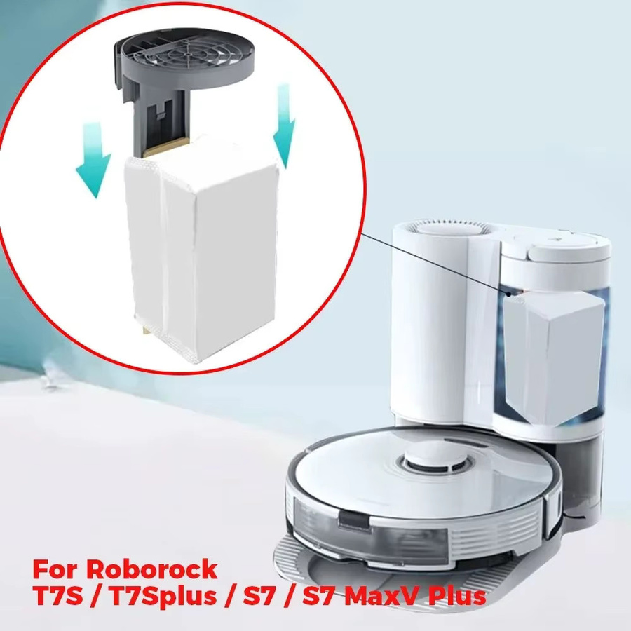 WINDNINJA Zubehör Set für Roborock T7S, T7S Plus, S7 und S7 MaxV Plus mit Mopptüchern und Staubbeuteln in Weiß - Bild 3