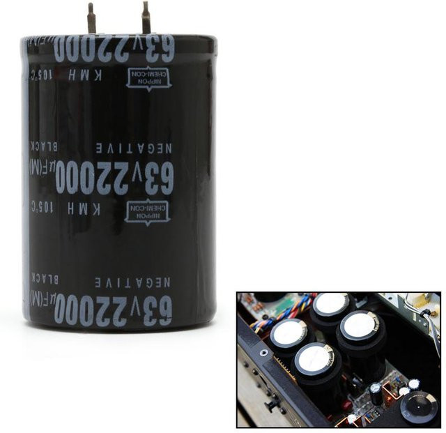 Endless Love Aluminium-Elektrolytkondensator Schwarz 22000 UF 63 V 105 Grad Celsius B: 35 mm, H: 50 mm - Bild 1