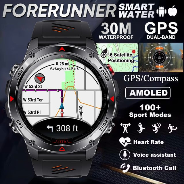 Garmin Smartwatch, Schwarz, 42 mm, Silikon, GPS, 3 ATM - Bild 1