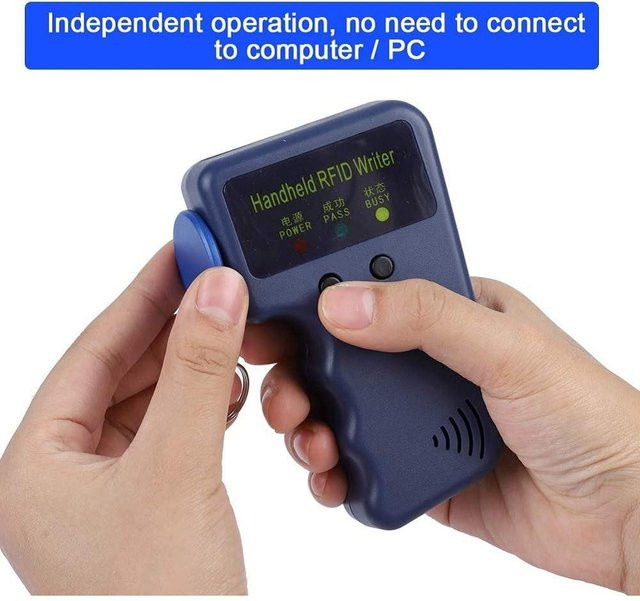 Skyfree Handheld RFID ID Kartenkopierer und Schlüsselleser Duplikator 125KHz in Schwarz inklusive 5 Tags - Bild 1