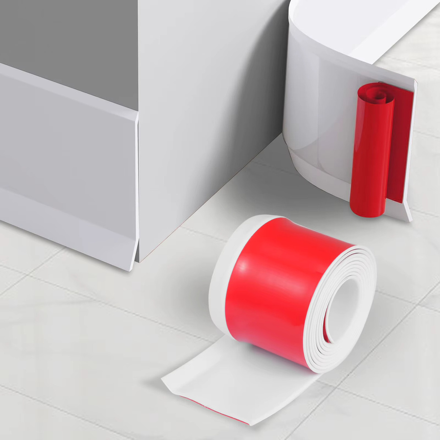 Selbstklebende Gummi-Sockelleiste aus PVC in Weiß, 6 m Länge, wasserdichte Wandaufkleber als Kantenschutzstreifen für dein Wohnzimmer - Bild 3