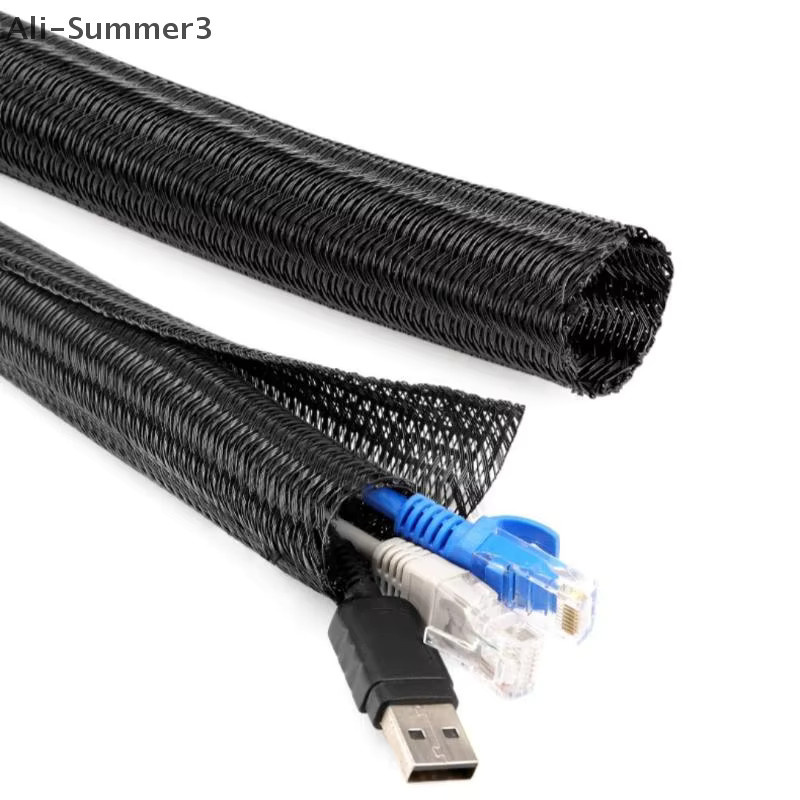 Selbstgeschlossene isolierte PET-Kabelhülse in Schwarz, 1 Meter Länge, verschleißfester Draht-Organizer für 8 bis 32 mm Durchmesser - Bild 4