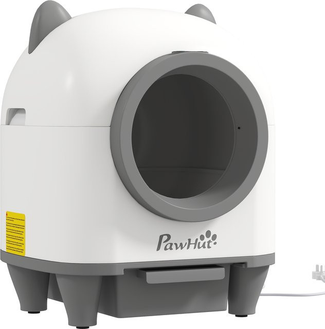PawHut Automatische Katzentoilette mit App-Steuerung und Geruchsbeseitigung in Weiß oder Grau - Bild 1