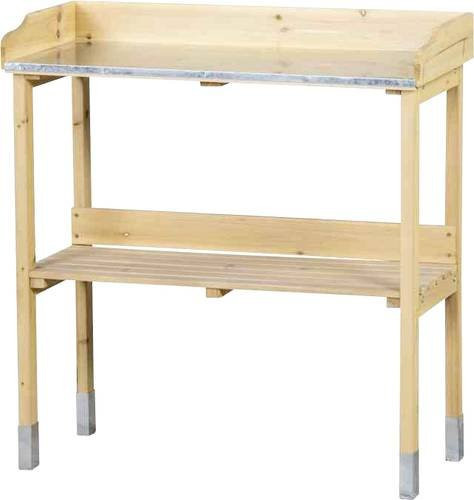 Siena Garden Pflanztisch aus Kiefernholz in Natur mit verzinkter Arbeitsplatte und Haken, B/T/H: 76 x 37 x 81 cm - Bild 1