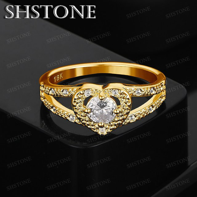 SHSTONE Herz-Ring, 750 Gold, Zirkonia, Unisex - Bild 1