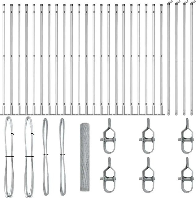 vidaXL Zaunpfosten aus Stahl in Silber, Höhe: 120 cm, Breite: 2,5 cm - Bild 1