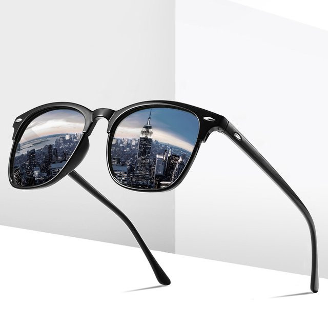 ZXWLYXGX Sonnenbrille, randlos, polarisiert, Unisex, schwarz - Bild 1
