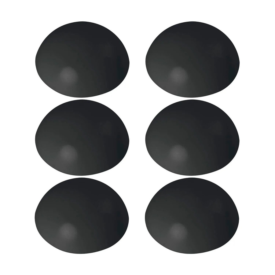 vasalat Set Wand-Türstopper selbstklebend, Farbe Schwarz, 6 Stück, Durchmesser: 32 mm, Höhe: 12 mm - Bild 2