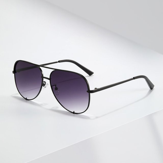 Glazzy Aviator Sonnenbrille, Metall, Vollrand, Schwarz, Unisex - Bild 1