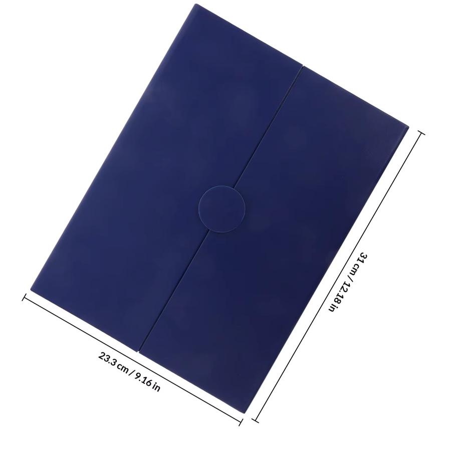 Dreifach faltbare Abschlusszeugnis-Hülle aus PU-Leder in Blau, schützende Dokumentenmappe und Urkundenhalter für A4 Dokumente - Bild 6