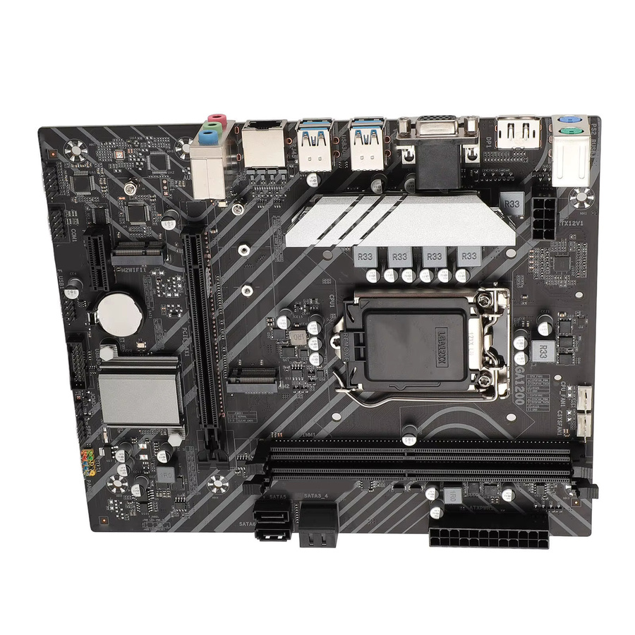 VBESTLIFE Z490 GAMING PLUS Gaming Motherboard für LGA 1200, Dual DDR4, M.2 NVMe Slot, 1000Mbps LAN, USB 3.2 Gen1, Schwarz - Bild 4