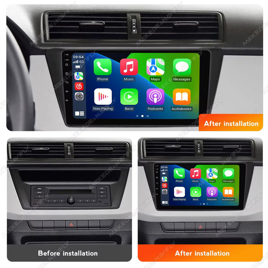 NAVIFANS Android 14 Multimedia-Autoradio für Skoda Fabia 3 III (2015-2019) mit Drahtlosem Carplay und Bluetooth, Schwarz - Bild 2