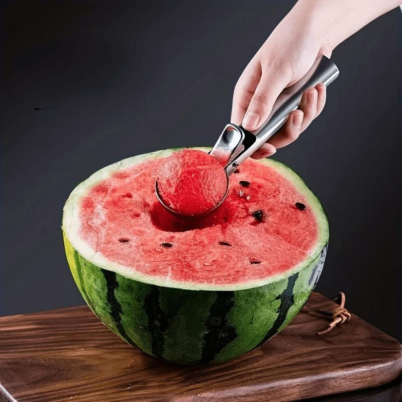 LChome Eisportionierer aus Edelstahl in Silber mit ergonomischem Auslöser für Gelato und gefrorenen Joghurt - Bild 3