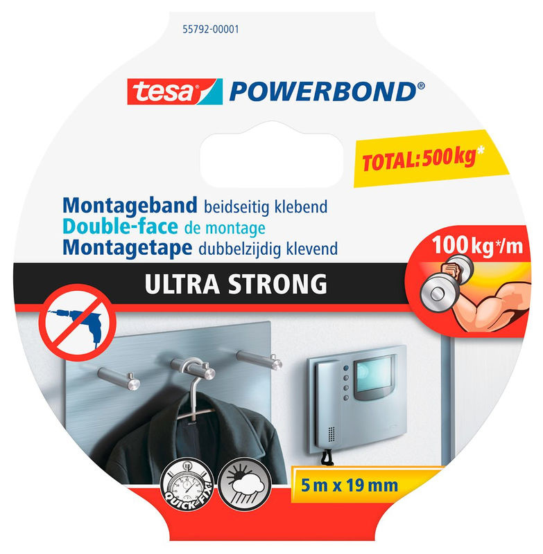 tesa Powerbond Ultra Strong Montageband Weiß B: 19 mm, L: 5 m - Bild 3