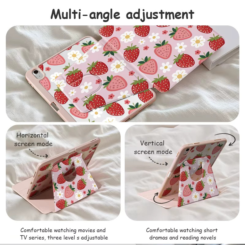 OLAIKE Drehbare Schutzhülle mit 720 Grad Rotation für iPad 7/8/9, iPad Air 4/5/11, iPad Pro 11, iPad 10/11 und iPad mini 6/7 aus Acryl in Pink und Multicolour - Bild 3
