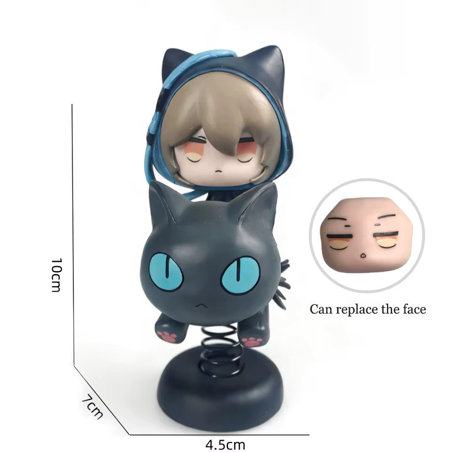 Tomorrow's Ark Q-Version Puppe Figur, Musikfigur mit Wechselgesicht, PVC Schreibtisch-Dekoration - Bild 2