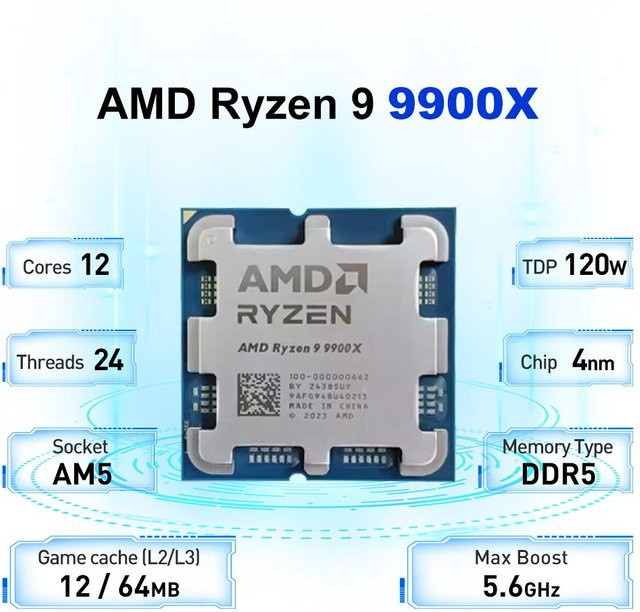 AMD Ryzen 9 9900X Prozessor AM5 4,4 GHz - Bild 3