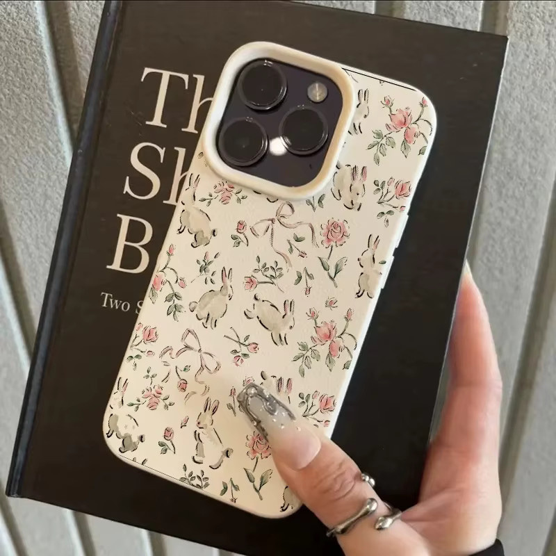 Handyhülle mit Hasen-Blumenmuster für Samsung Galaxy S26 S25 Ultra S24 FE S23 Plus S22 S21 A56 A36 A15 A16 A55 A35 A54 A53 Cover - Bild 2