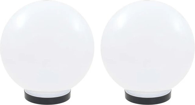 vidaXL LED-Gartenleuchten 2er-Set Kugelförmig Weiß aus PMMA mit E27 Fassung, Durchmesser: 25 cm - Bild 1