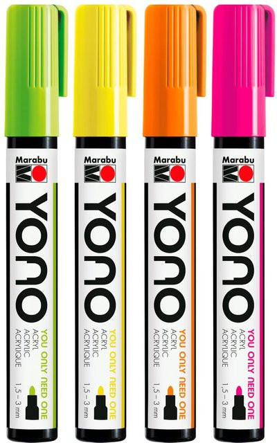 Marabu YONO Acrylmarker-Set NEON in Multicolor mit feiner Spitze - Bild 1