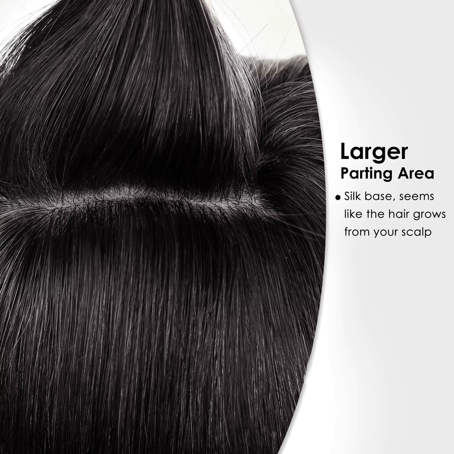 HAIRCUBE Remy-Echthaar-Topper mit Pony, dunkelschwarz, Damen - Bild 3
