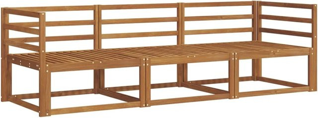 vidaXL Outdoor-Sofagarnitur 3-teilig aus Massivholz Akazie in Braun mit Lamellen-Design - Bild 1