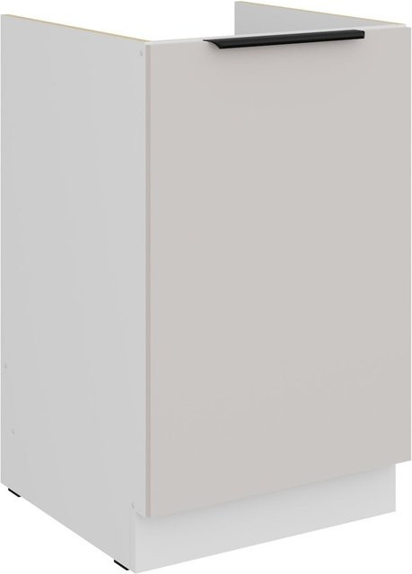 Küchen Spülenunterschrank COMO in Kaschmir Beige mit mattem Finish, Breite: 50 cm - Bild 1