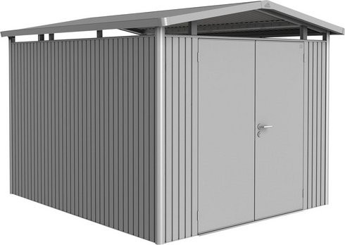 Biohort Gerätehaus Panorama aus Metall in Silber Metallic mit Satteldach und Doppeltür, B/H/T: 257 x 227 x 297 cm - Bild 2