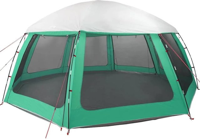 vidaXL Poolzelt Dome mit abnehmbarem Überzelt und Netzwänden, Farbe: Meergrün, B/T/H: 612 x 612 x 285 cm - Bild 1