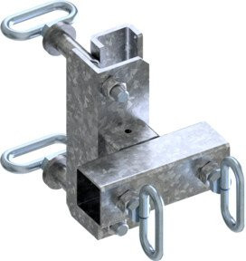 Schake Klemmvorrichtung für Auskreuzung in Silber aus Stahl, 40 x 40 mm - Bild 1