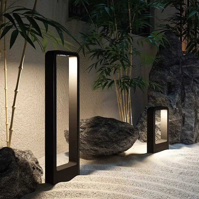 Feiyunlux LED Gartenleuchte Up-Down in Schwarz, Rechteckige Aluminium Rasenleuchte mit IP65 Wasserschutz und Warmweißem Licht - Bild 2