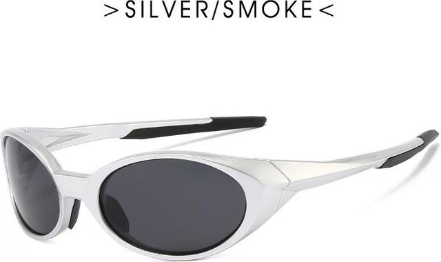 NAPAGE Global Glasses Sonnenbrille, Sportsonnenbrille, Oval, Kunststoff, Unisex, verspiegelt, polarisiert, silber grau - Bild 1