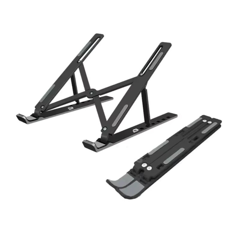 Verstellbarer faltbarer Laptop-Ständer aus ABS von Lenovo in Schwarz für MacBook Air Pro und andere Notebooks - Bild 3