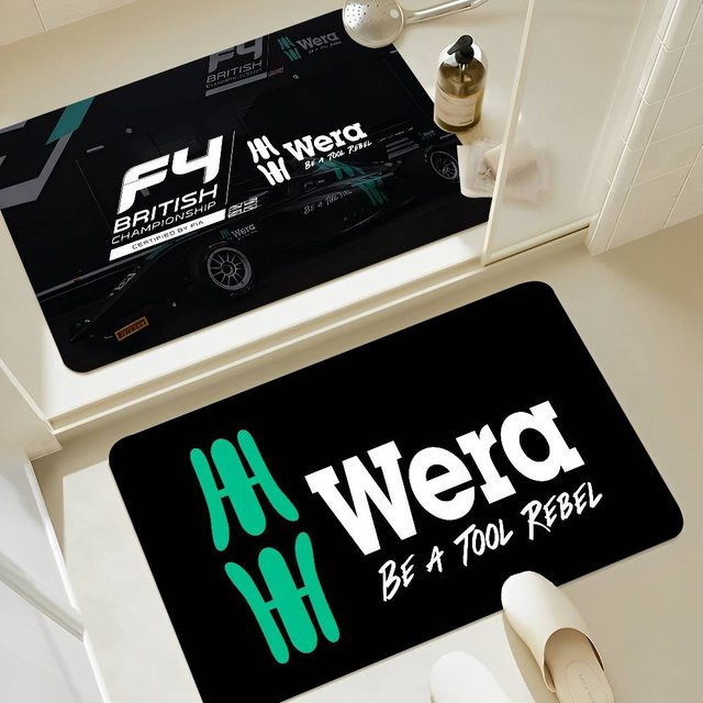 Wera-Tools Willkommensteppich modern in Schwarz mit grafischem Design, rutschfest, B/T: 60 x 40 cm - Bild 1