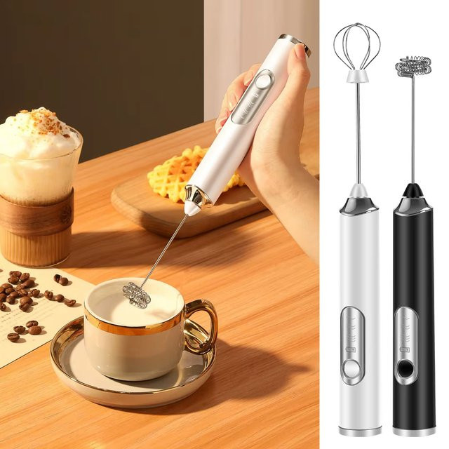 XIADYINJIA Elektrischer Kaffee-Milchaufschäumer und Handmixer in Weiß - Bild 1