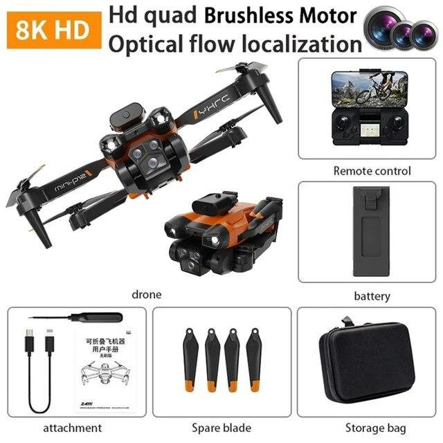 LYZRC P12 Pro Drohne mit 8K Dual Camera, 3-Achsen Gimbal Stabilisierung und ESC Fotofunktion, Schwarz - Bild 1