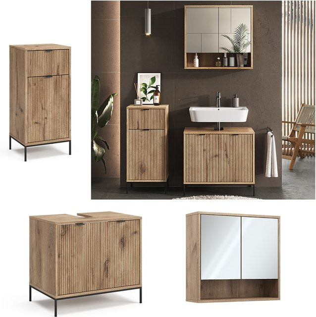Vicco Badmöbel-Set Eliza in Viking Oak, 3-teiliges modernes Set aus Eiche - Bild 1