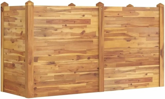 DELUKE Hochbeet LARRY aus Akazienholz in Braun-antik, B/T/H: 160 x 60 x 84 cm - Bild 1