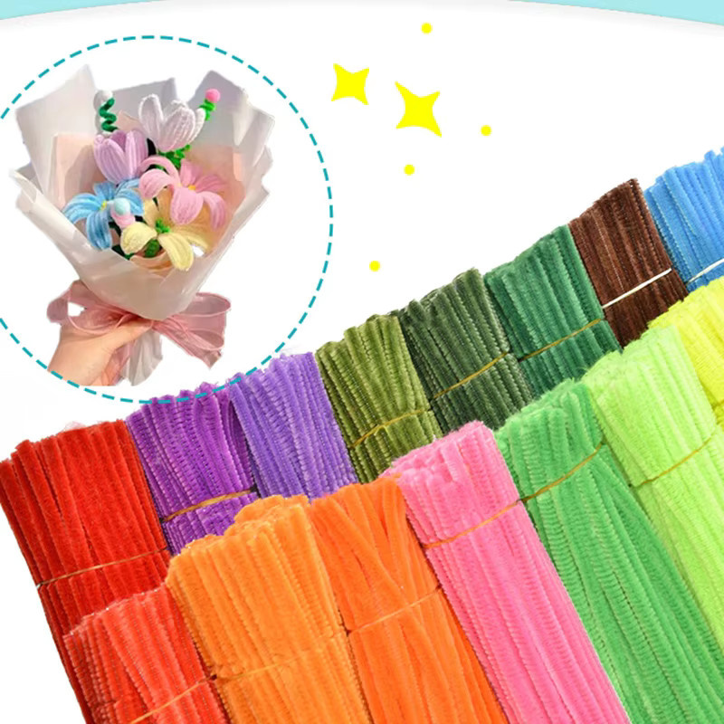 Bunte Chenille Stiele Rohr Reiniger, Plüsch Lametta Stick, 100-teiliges Set - Bild 3