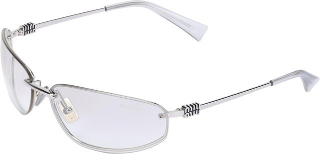 Miu Miu SMUA50_M1BC_F08H1_C_068 Sonnenbrille, Metall, Rechteckig, Silber, Unisex - Bild 1