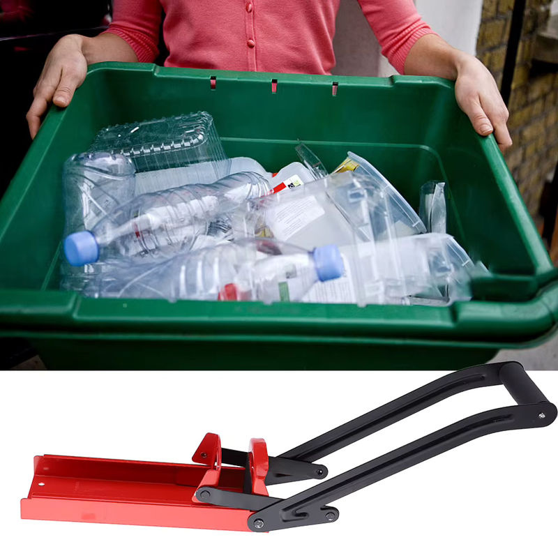 Fdit Flaschenbrecher und Dosenbrecher aus rotem Stahl mit Gummigriff für 500 ml Flaschen und Kunststoffflaschen-Recycling, B/T/H: 32,5 x 10,0 cm - Bild 5