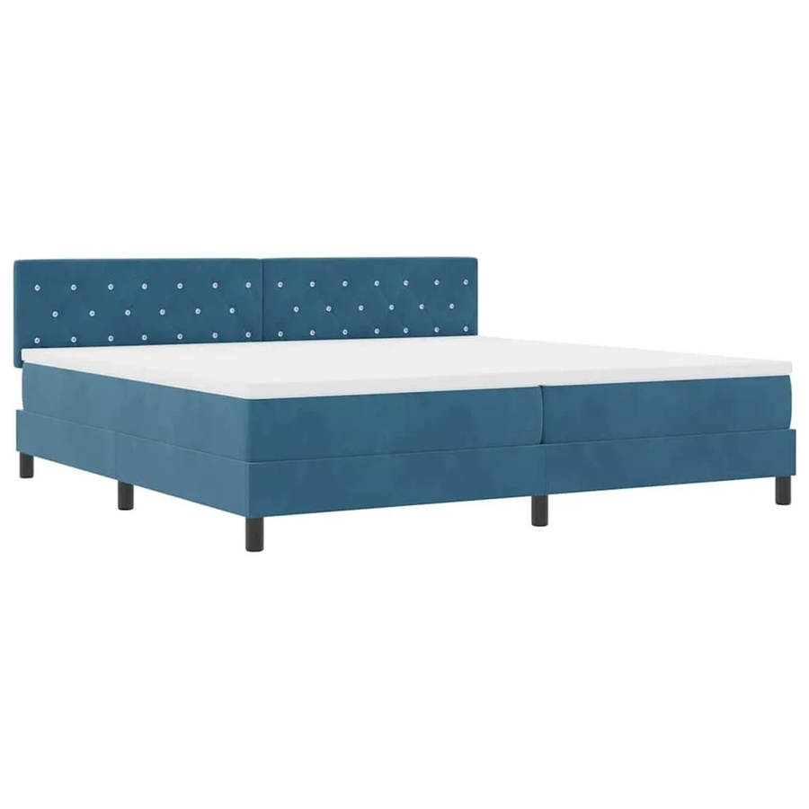 vidaXL LED Boxspringbett mit Matratze Dunkelblau aus Samt, B/T/H: 200 x 200 x 280 cm - Bild 2