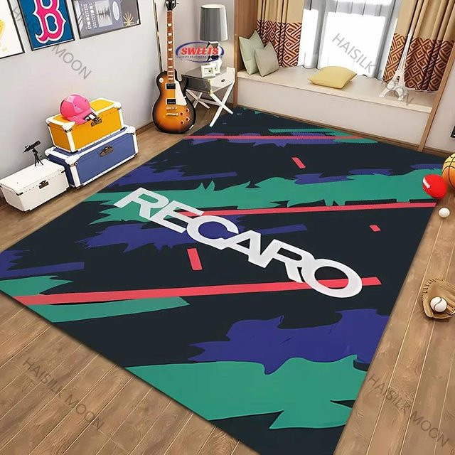 Recaro Logo Teppich in Schwarz für Wohnzimmer, Schlafzimmer oder Büro, B/T: 70 x 100 cm - Bild 1