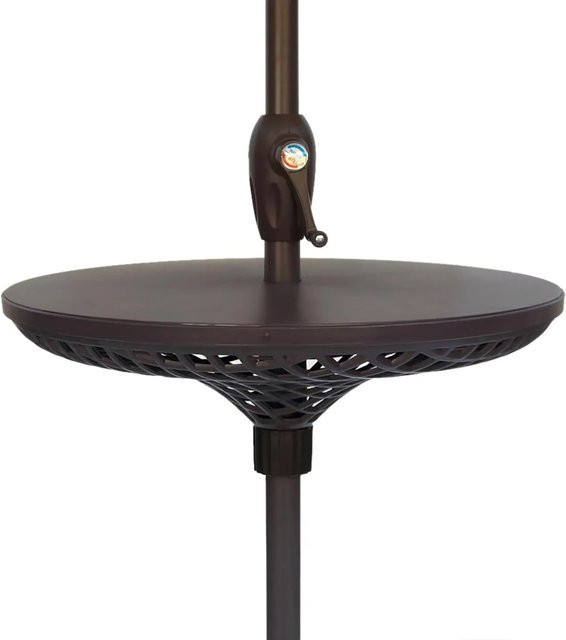 DELUKE Gartentisch LINUS für Sonnenschirm aus Kunststoff, Schwarz, B/T/H: 58,5 x 58,5 x 18 cm - Bild 1
