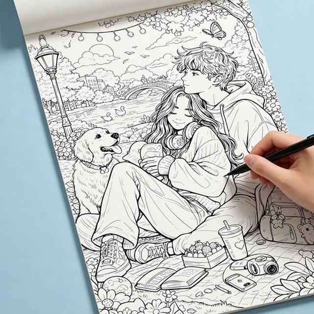 Cartoon-Graffiti-Malbuch mit 24 Mustern, hochauflösendes Linienzeichnungs-Kopierbuch für deine Kunst-Kreationen, B/H: 21 x 14 cm - Bild 1