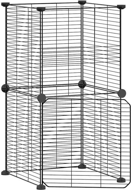 vidaXL 8-teiliger Haustierkäfig aus pulverbeschichtetem Stahl in Schwarz B/T/H: 35 x 35 x 35 cm - Bild 1