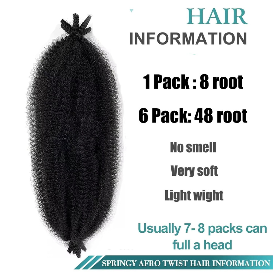 Afro-Twist-Haar, Marley Twist-Flechthaar, synthetisch, Unisex - Bild 2